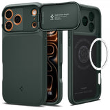 Spigen iPhone 17 Pro Deksel Optik Armor MagFit Abyss Green