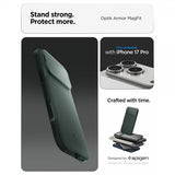 Spigen iPhone 17 Pro Deksel Optik Armor MagFit Abyss Green