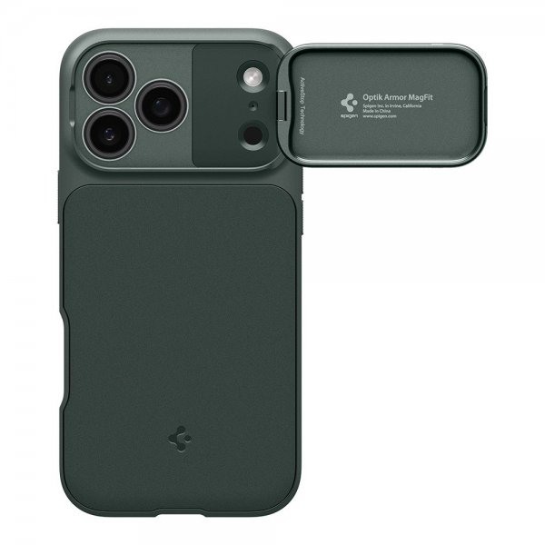 Spigen iPhone 17 Pro Deksel Optik Armor MagFit Abyss Green
