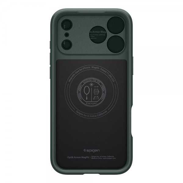 Spigen iPhone 17 Pro Deksel Optik Armor MagFit Abyss Green