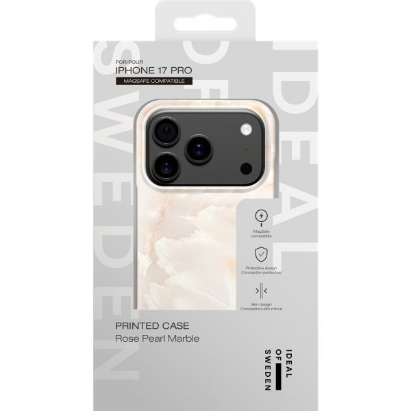 Ideal of Sweden iPhone 17 Pro Deksel Printed Case MagSafe Rose Pearl Marble