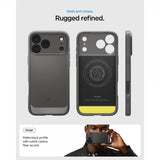 Spigen iPhone 17 Pro Deksel Rugged Armor MagFit Grå