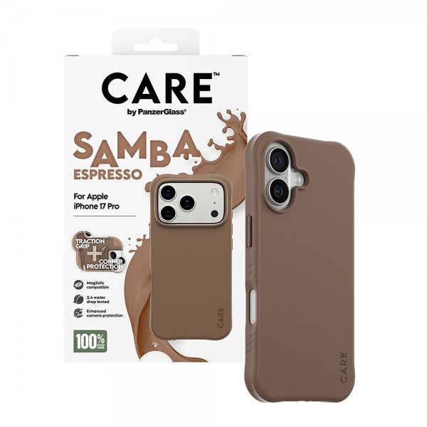 CARE by PanzerGlass iPhone 17 Pro Deksel Samba MagSafe Espresso