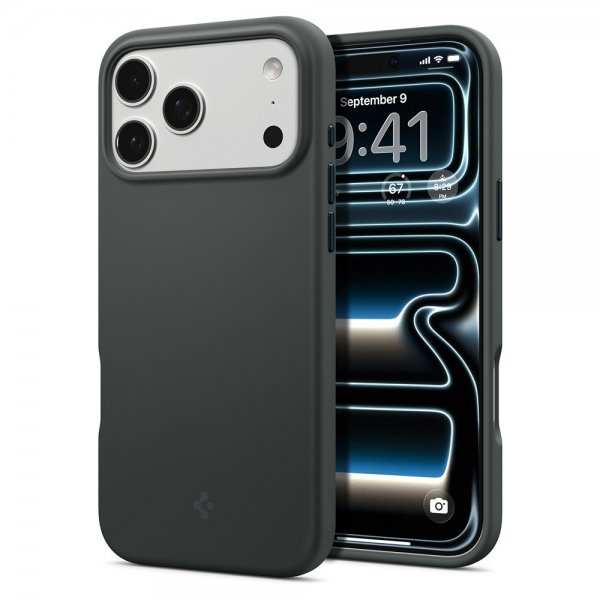 Spigen iPhone 17 Pro Deksel Silicone Fit MagFit Abyss Green