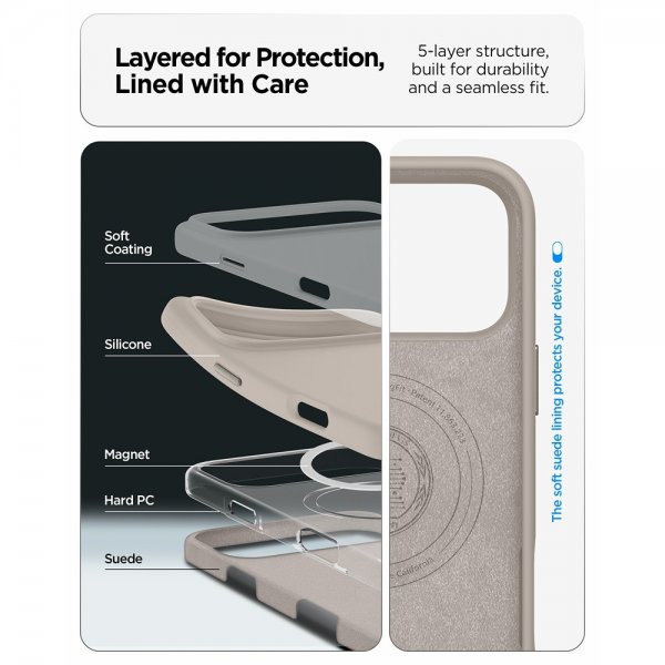 Spigen iPhone 17 Pro Deksel Silicone Fit MagFit Stone