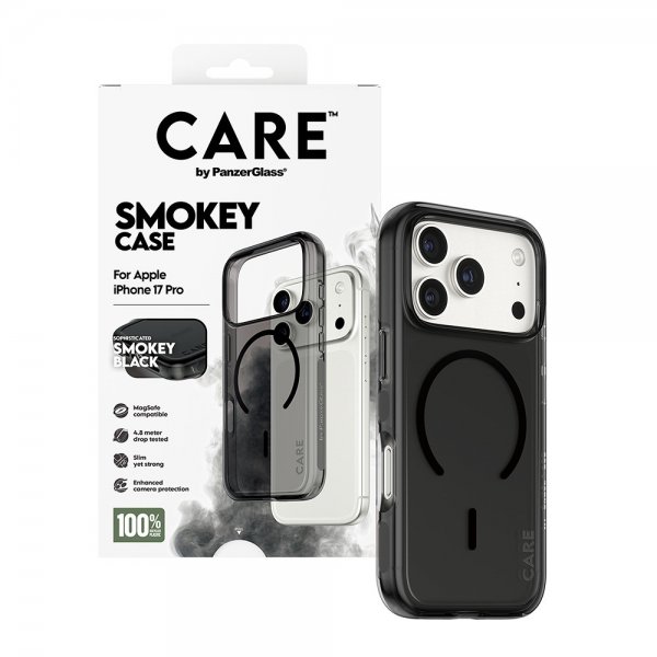 CARE by PanzerGlass iPhone 17 Pro Deksel Smokey MagSafe Svart