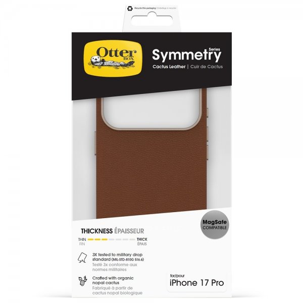 Otterbox iPhone 17 Pro Deksel Symmetry Cactus Leather MagSafe Desert Saddle