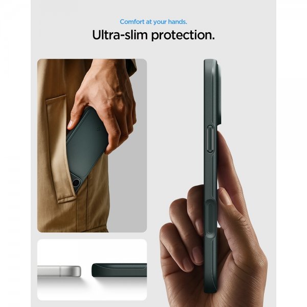 Spigen iPhone 17 Pro Deksel Thin Fit MagFit Abyss Green