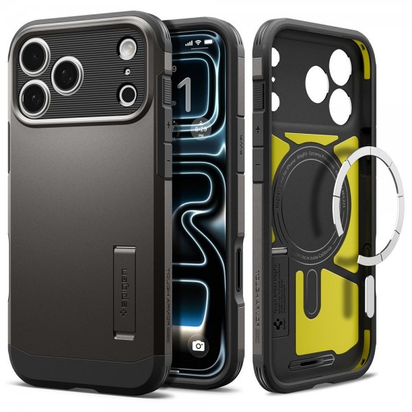 Spigen iPhone 17 Pro Deksel Tough Armor T MagFit Gunmetal