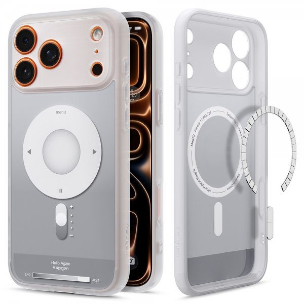 Spigen iPhone 17 Pro Deksel Ultra Hybrid Classic MagFit Sølv