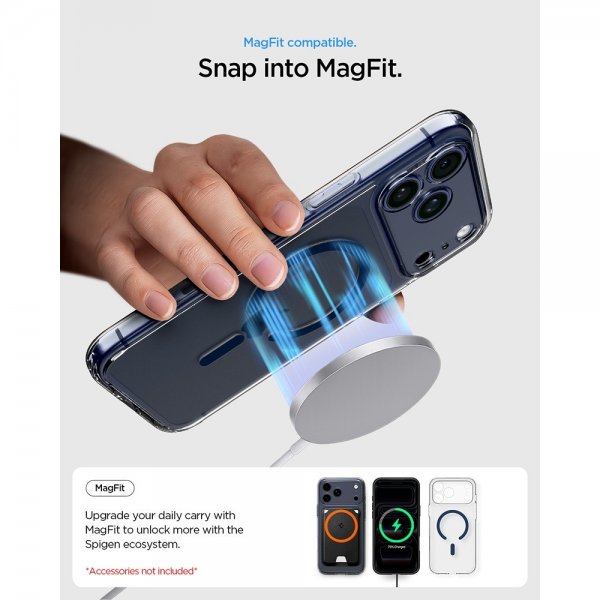 Spigen iPhone 17 Pro Deksel Ultra Hybrid MagFit Clear Deep Blue