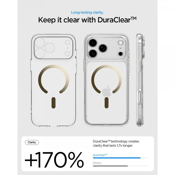 Spigen iPhone 17 Pro Deksel Ultra Hybrid MagFit Clear Gold