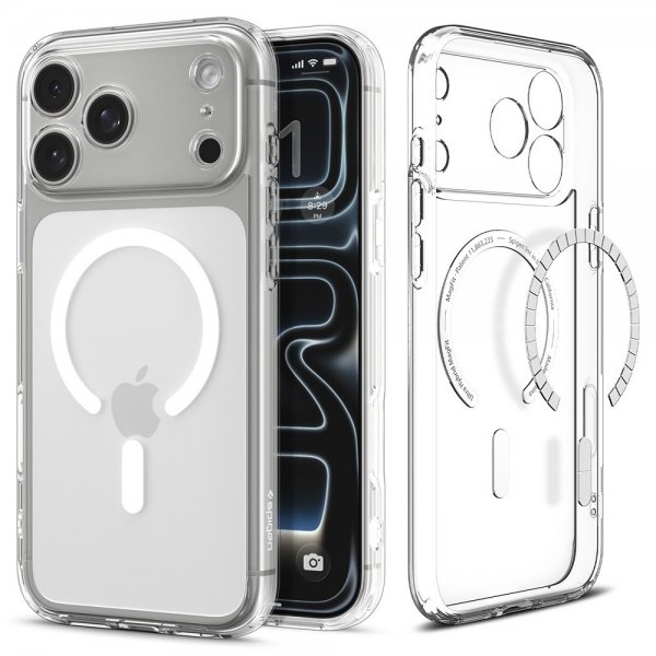 Spigen iPhone 17 Pro Deksel Ultra Hybrid MagFit Clear White