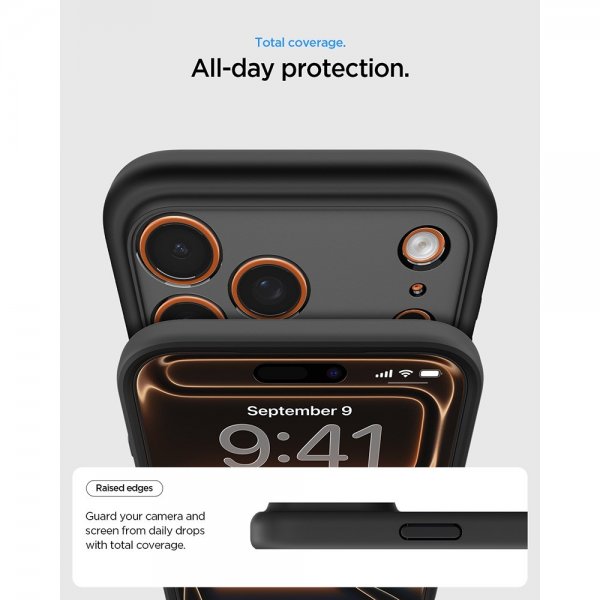 Spigen iPhone 17 Pro Deksel Ultra Hybrid MagFit Frost Black Orange