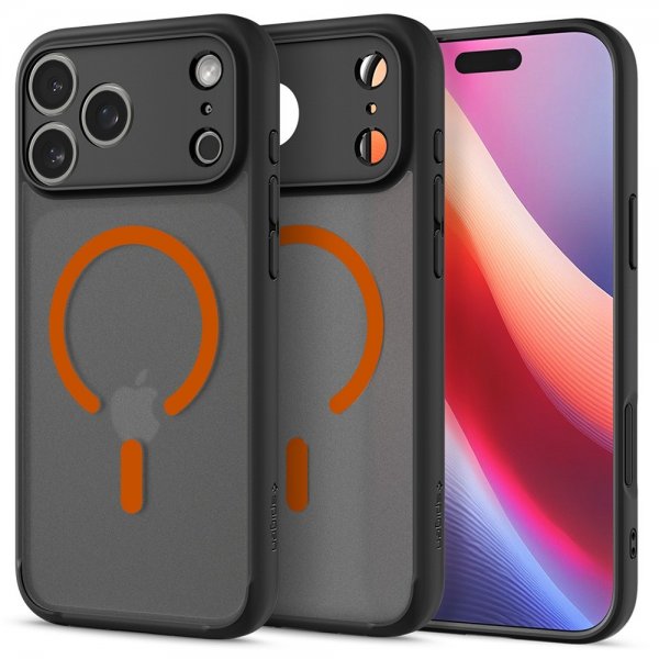 Spigen iPhone 17 Pro Deksel Ultra Hybrid MagFit Frost Black Orange