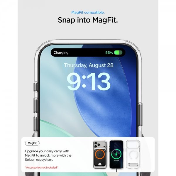 Spigen iPhone 17 Pro Deksel Ultra Hybrid S MagFit Clear White