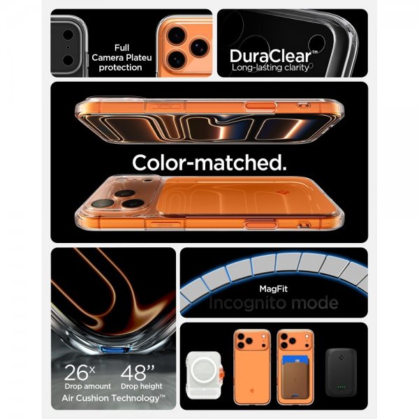 Spigen iPhone 17 Pro Deksel Ultra Hybrid T MagFit Glossy Orange