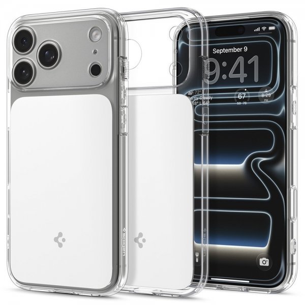 Spigen iPhone 17 Pro Deksel Ultra Hybrid T MagFit Glossy White