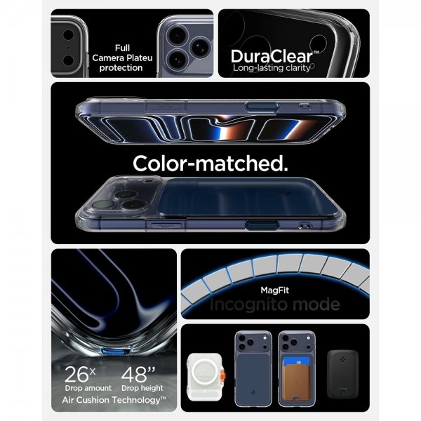 Spigen iPhone 17 Pro Deksel Ultra Hybrid T MagFit Matte Blue