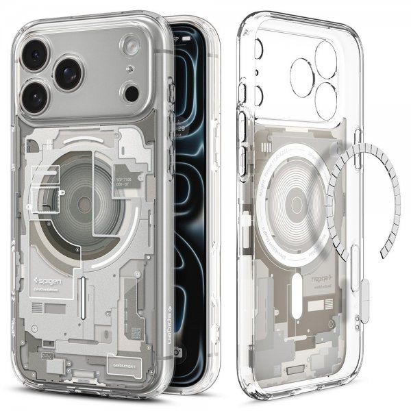Spigen iPhone 17 Pro Deksel Ultra Hybrid Zero One MagFit Natural Titanium