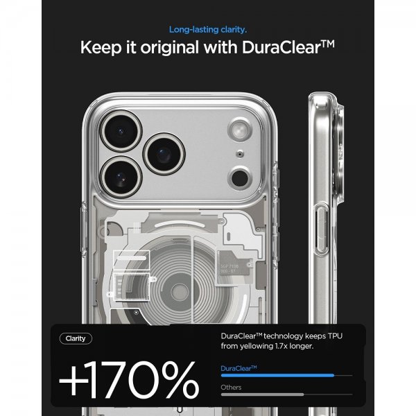 Spigen iPhone 17 Pro Deksel Ultra Hybrid Zero One MagFit Natural Titanium