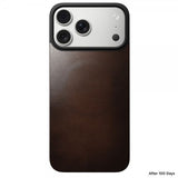 Nomad iPhone 17 Pro Skin Mag Leather Back Rustic Brown