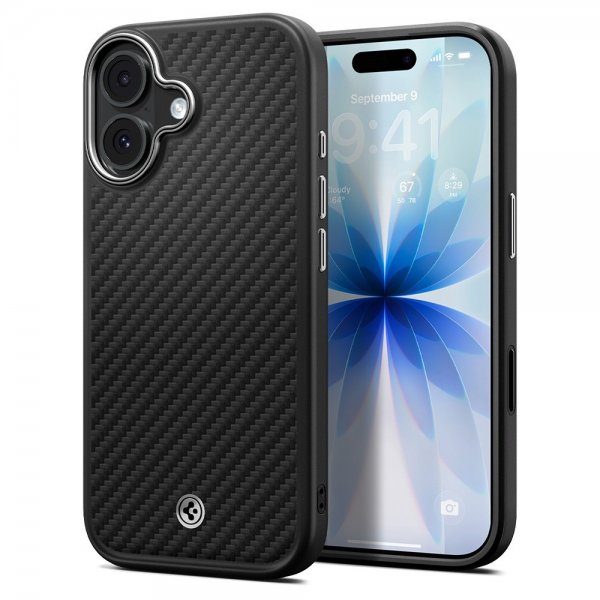 Spigen iPhone 17 Deksel Enzo Aramid T MagFit Svart Sølv
