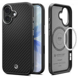 Spigen iPhone 17 Deksel Enzo Aramid T MagFit Svart Sølv