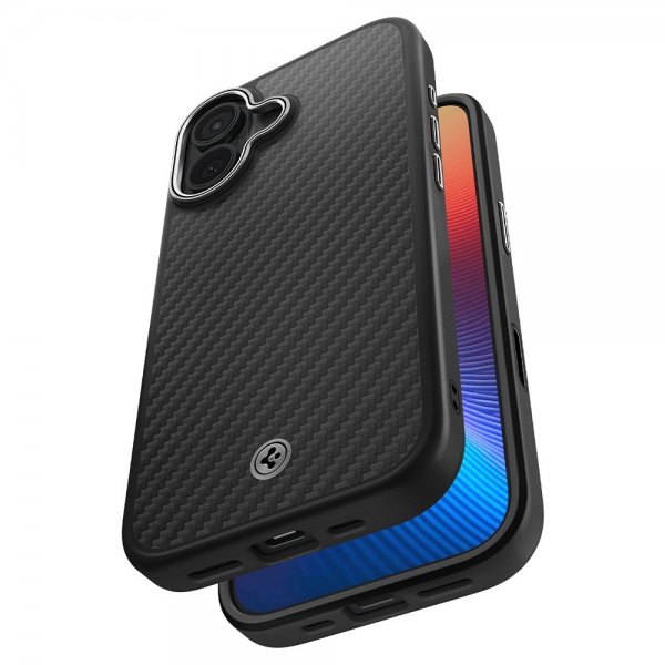 Spigen iPhone 17 Deksel Enzo Aramid T MagFit Svart Sølv