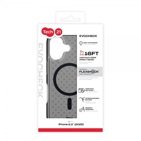 Tech21 iPhone 17 Deksel EvoCheck MagSafe Smokey Black