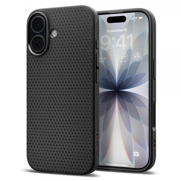 Spigen iPhone 17 Deksel Liquid Air Matte Black