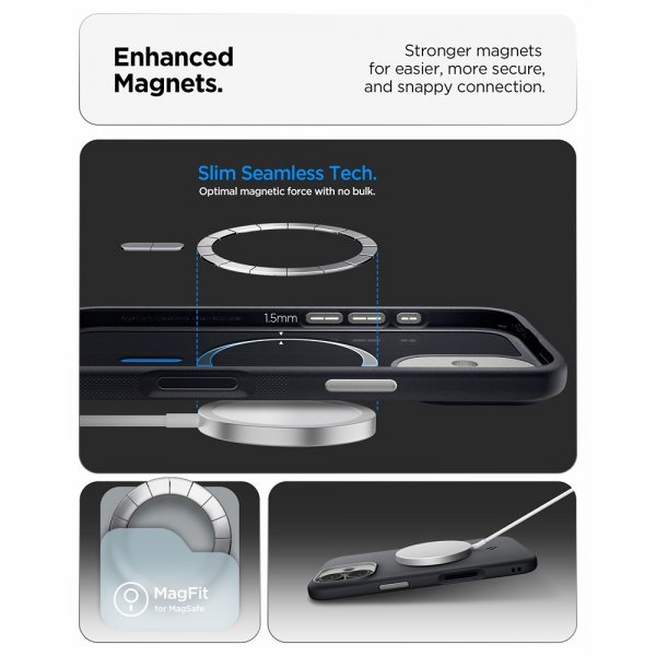 Spigen iPhone 17 Deksel Nano Pop MagFit Black Sesame