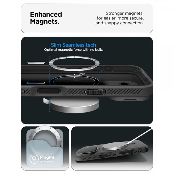 Spigen iPhone 17 Deksel Optik Armor MagFit Svart