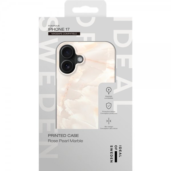Ideal of Sweden iPhone 17 Deksel Printed Case MagSafe Rose Pearl Marble