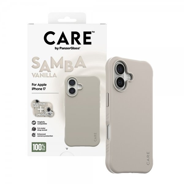 CARE by PanzerGlass iPhone 17 Deksel Samba MagSafe Vanilla
