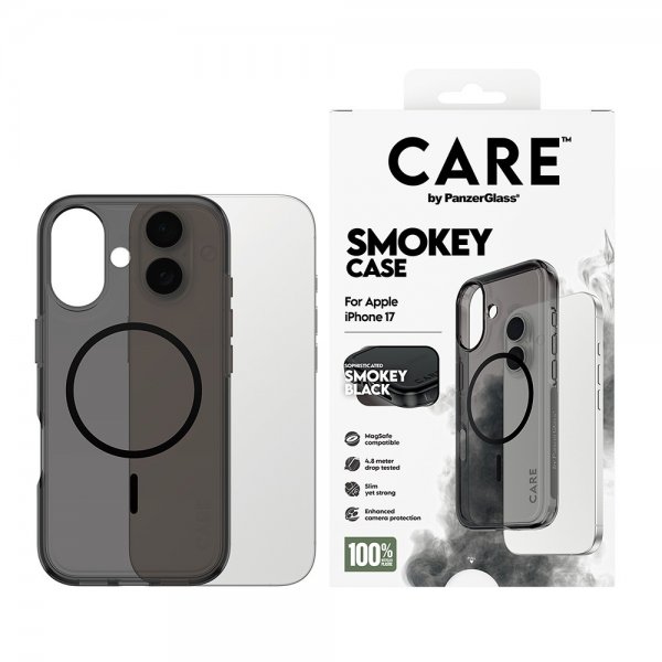 CARE by PanzerGlass iPhone 17 Deksel Smokey MagSafe Svart