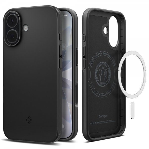 Spigen iPhone 17 Deksel Thin Fit MagFit Svart