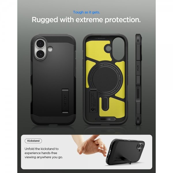 Spigen iPhone 17 Deksel Tough Armor T MagFit Svart