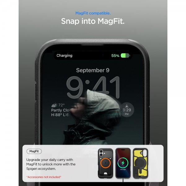 Spigen iPhone 17 Deksel Tough Armor T MagFit Svart