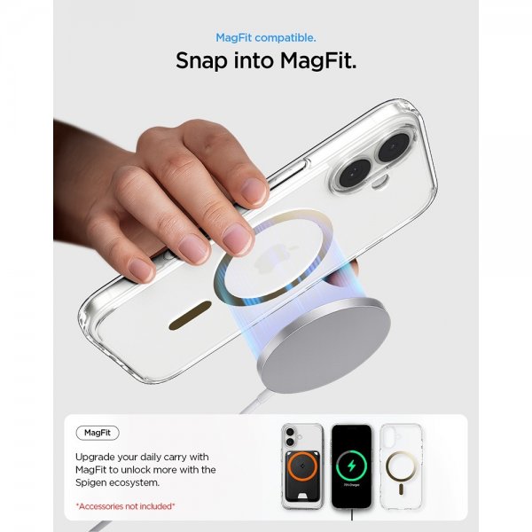 Spigen iPhone 17 Deksel Ultra Hybrid MagFit Clear Gold