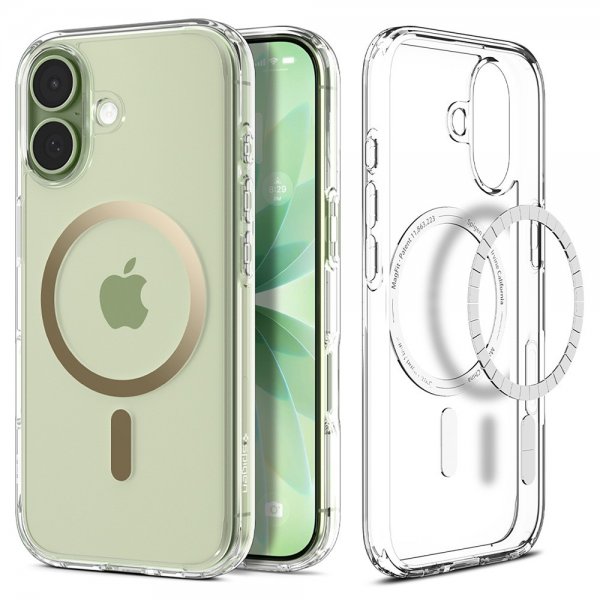 Spigen iPhone 17 Deksel Ultra Hybrid MagFit Clear Gold