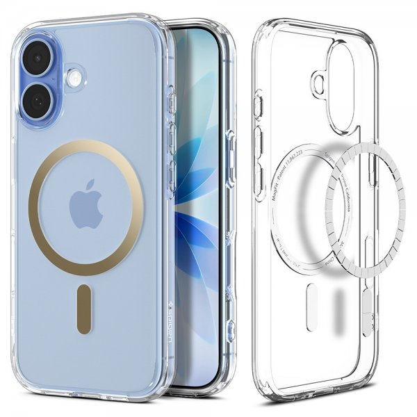 Spigen iPhone 17 Deksel Ultra Hybrid MagFit Clear Gold