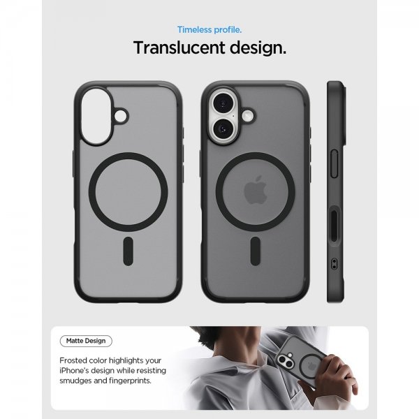 Spigen iPhone 17 Deksel Ultra Hybrid MagFit Frost Black