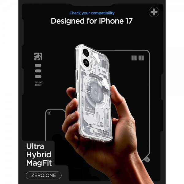 Spigen iPhone 17 Deksel Ultra Hybrid Zero One MagFit Hvit