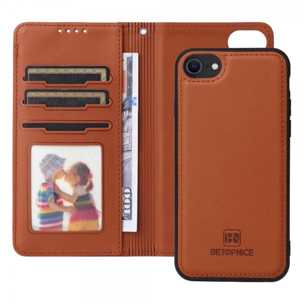 Betopnice iPhone 6/6S/7/8/SE Etui Avtagbart Deksel 005 Brun