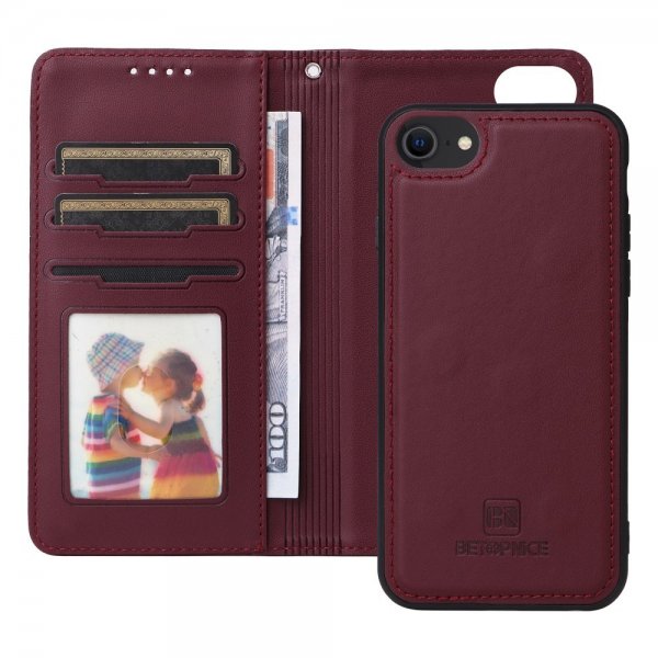 Betopnice iPhone 6/6S/7/8/SE Etui Avtagbart Deksel 005 Rød
