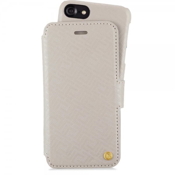 holdit iPhone 6/6S/7/8/SE Etui Stockholm Löstagbart Deksel Celia Taupe