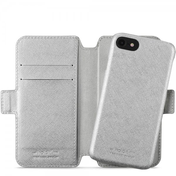 holdit iPhone 6/6S/7/8/SE Etui Stockholm Löstagbart Deksel Sølv