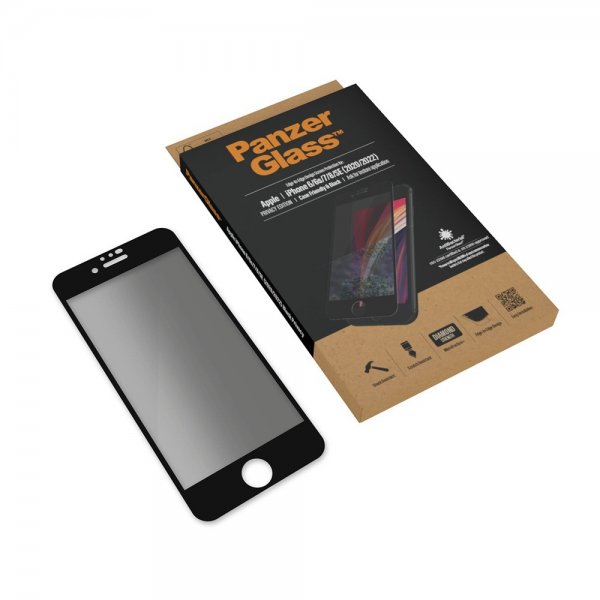 PanzerGlass iPhone 6/6S/7/8/SE Skjermbeskytter Edge-to-Edge Case Friendly Privacy
