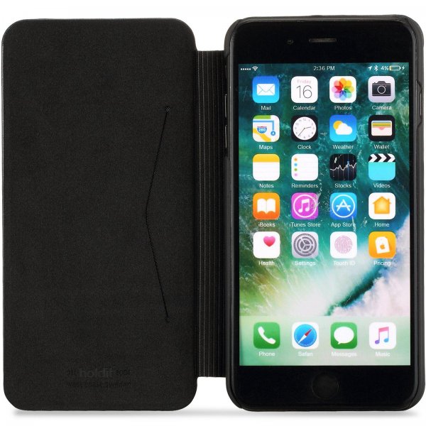 holdit iPhone 6/6S Plus/iPhone 7 Plus/iPhone 8 Plus Etui SlimFlip Wallet Svart